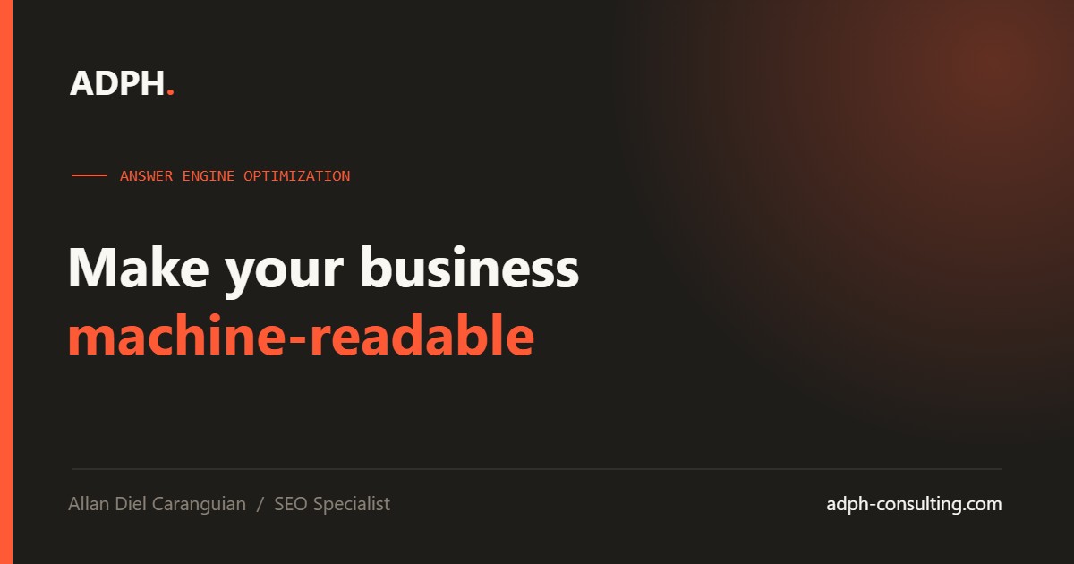 How to Make Your Business Machine-Readable: The On-Site Entity Setup