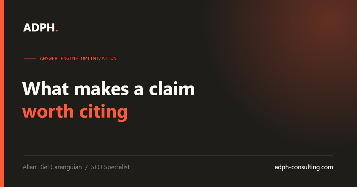 What Makes a Claim Worth Citing (And Why Most Content Isn't)
